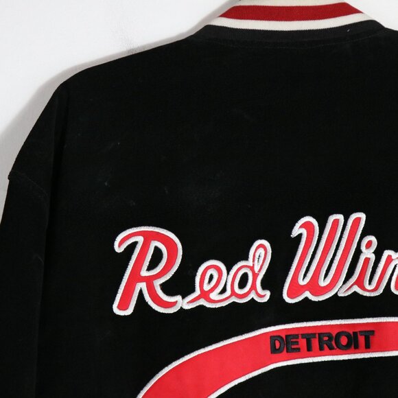 Vintage Spotlight Detroit Red Wings Hockey Suede Bomber Jacket Mens NHL Logo - Picture 8 of 8